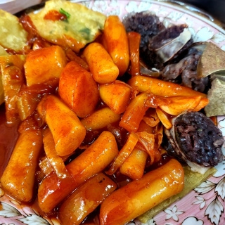 Tteokbokki and Korean snacks