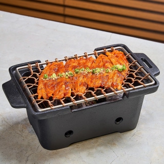 Briquette-grilled deodeok root