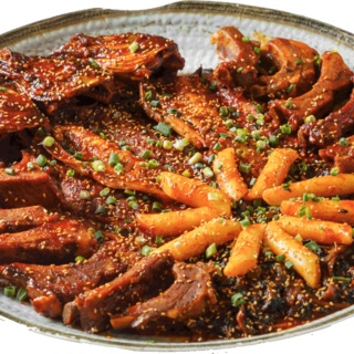 Braised pollock and ribs with kkeomeokji greens (large)