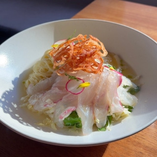 Radish water kimchi ceviche