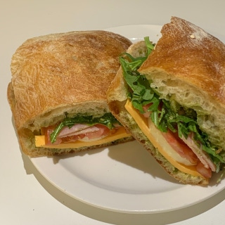 Basil ciabatta sandwich