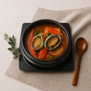 Abalone and seafood soup pot