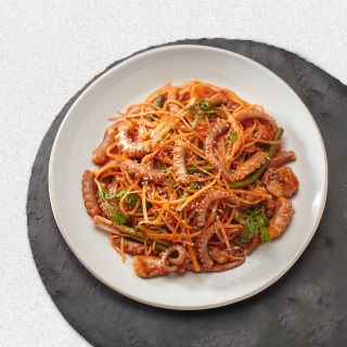 Small-octopus salad with vinegar dressing