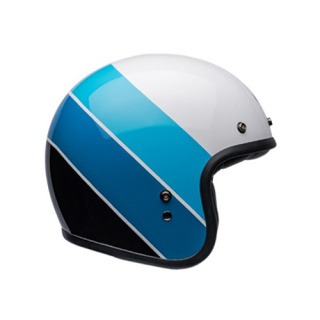 벨 커스텀 500 SE 리프 화이트/블루 오픈페이스 헬멧