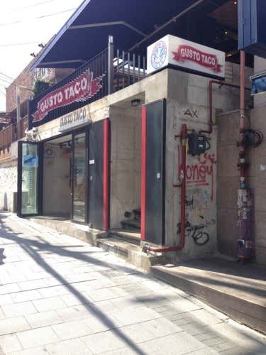 Exterior and entrance at Gusto Taco