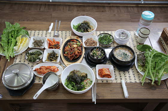 율포봇재가든 녹차강된장쌈밥