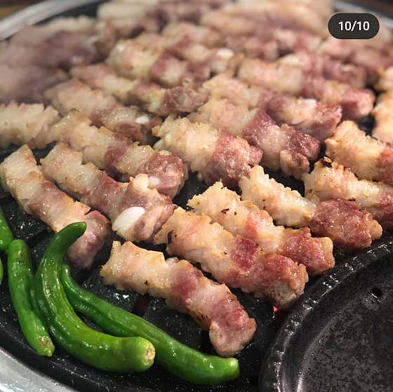 꽃 삼겹살 메뉴 사진(네이버)