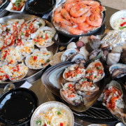 조개구이/찜+왕새우+랍스타치즈+칼국수 메뉴 사진(네이버)
