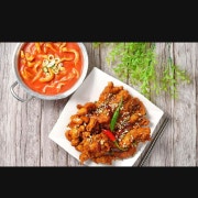 1인용닭강정&떡볶이 세트 메뉴 사진(네이버)