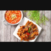 새우 닭강정&떡볶이 세트 메뉴 사진(네이버)
