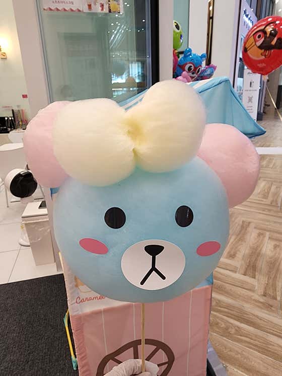 곰 캐릭터솜사탕.막대솜사탕 메뉴 사진(네이버)