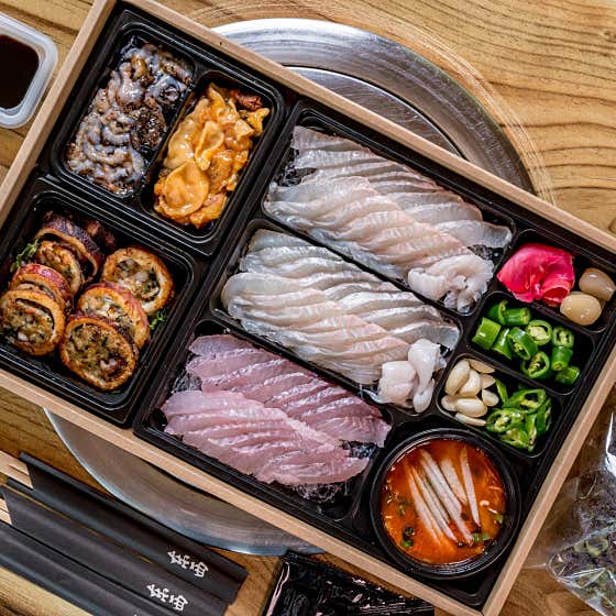 광어우럭BOX + 스끼다시3종 메뉴 사진(네이버)