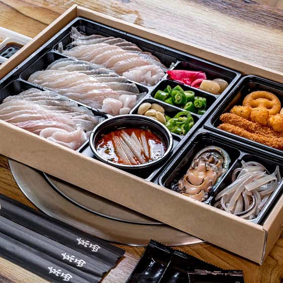 광어BOX + 스끼다시3종 메뉴 사진(네이버)