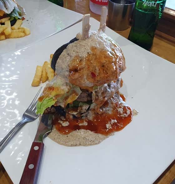 화산버거 메뉴 사진(네이버)