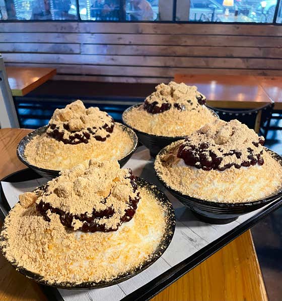 진주 콩꼬물 빙수 (눈꽃우유얼음) 메뉴 사진(네이버)