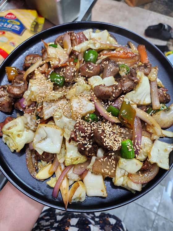 모래집볶음 메뉴 사진(네이버)