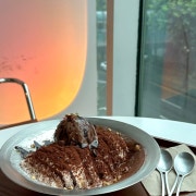 카라멜 초코 빙수 메뉴 사진(네이버)