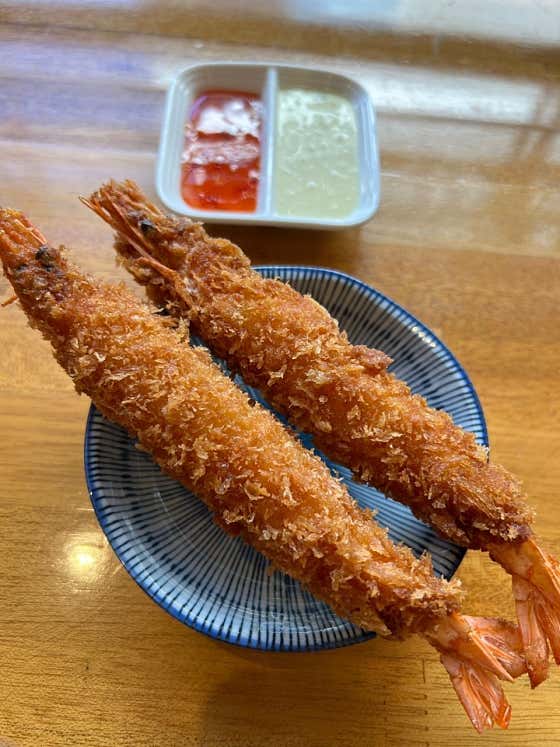 튀김새우 1마리 메뉴 사진(네이버)