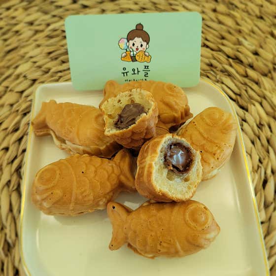 수제 미니 누텔라(초코)붕어빵 메뉴 사진(네이버)