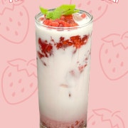 리얼 딸기 라떼 메뉴 사진(네이버)