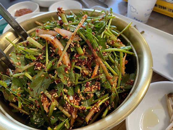 미나리겉절이 메뉴 사진(네이버)