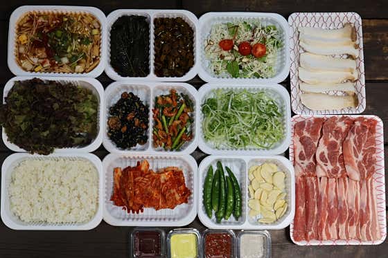 (우리한돈) 펜션 배달서비스 1인 메뉴 사진(네이버)