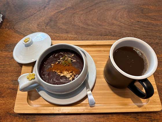 수제단팥죽+커피 메뉴 사진(네이버)