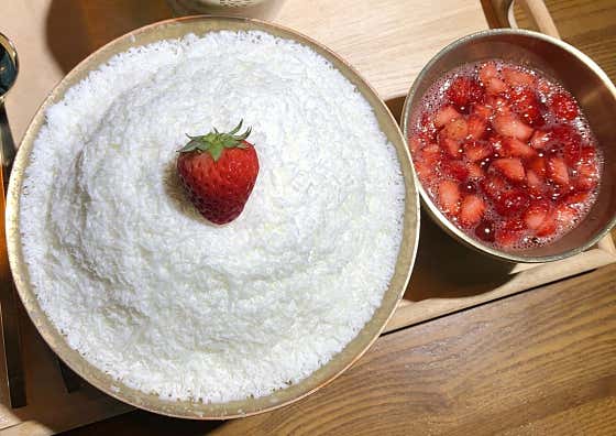 눈꽃빙수 생딸기(겨울시즌)종료 메뉴 사진(네이버)