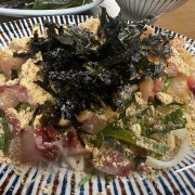 깻잎에 싸먹는 콩가루 막회 메뉴 사진(네이버)