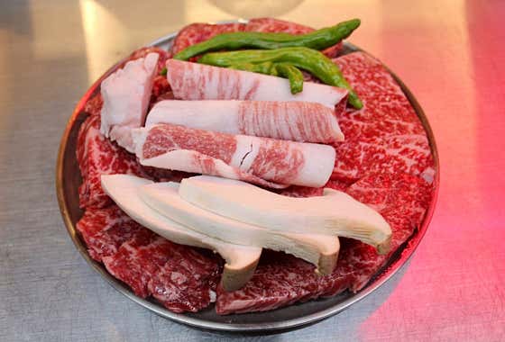 한우모둠한판 500g 메뉴 사진(네이버)