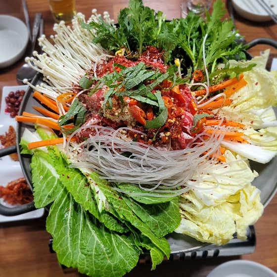 홍지효전골
