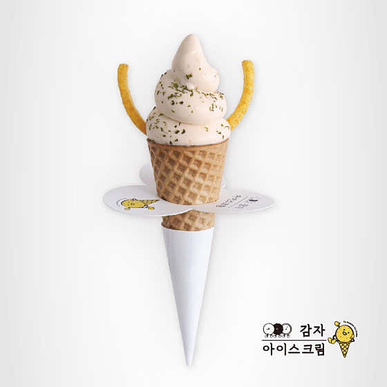 감자아이스크림(콘) 메뉴 사진(네이버)