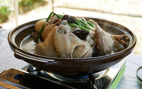 오리능이백숙(죽포함) 메뉴 사진(네이버)