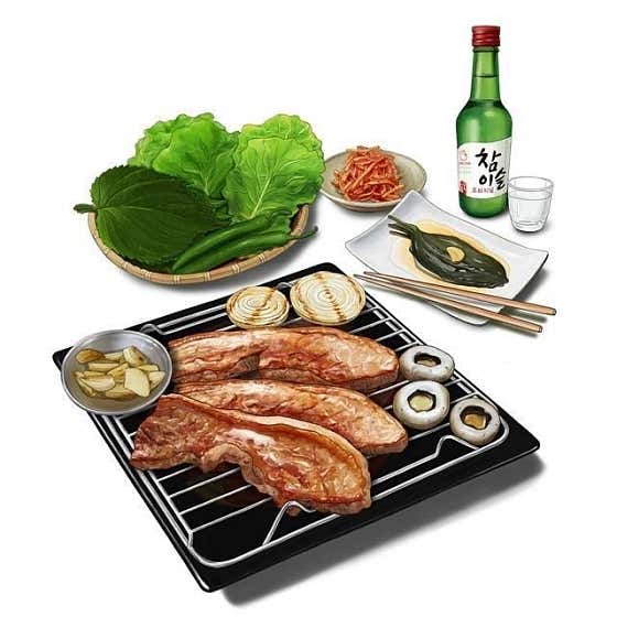 제주산-냉삼겹180g 메뉴 사진(네이버)