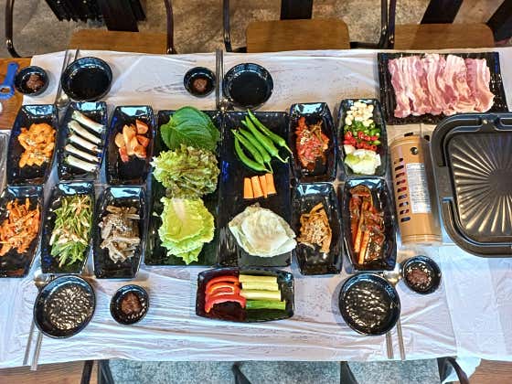 한돈(생) 삼겹살 정식 메뉴 사진(네이버)