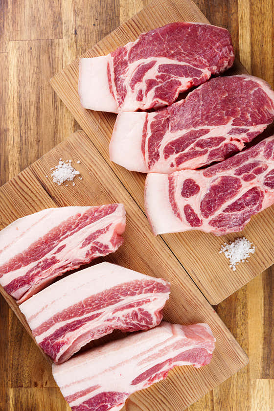 제주산 백돼지1근(600g) 메뉴 사진(네이버)
