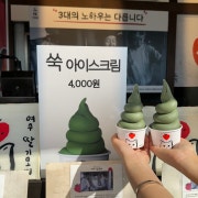 거문도 쑥 아이스크림 메뉴 사진(네이버)