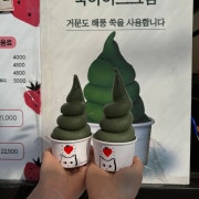 거문도 쑥 아이스크림 메뉴 사진(네이버)