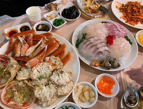 대게+회+가리비찜 세트 (쓰리고!) 메뉴 사진(네이버)