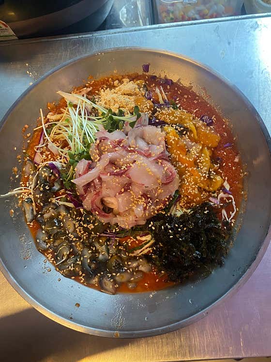 속초활어물회 메뉴 사진(네이버)
