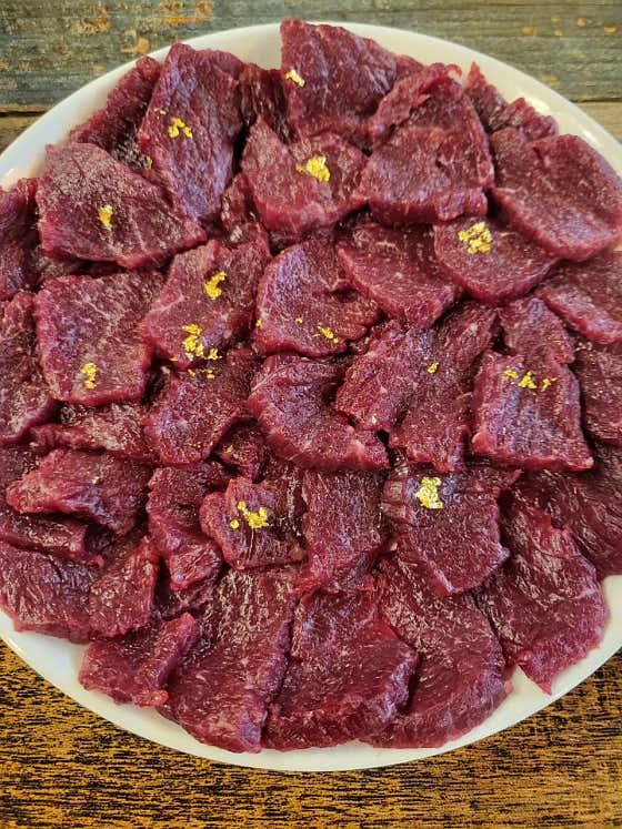 생고기(뭉티기) 메뉴 사진(네이버)