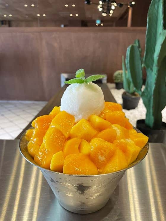 애플망고 빙수 메뉴 사진(네이버)
