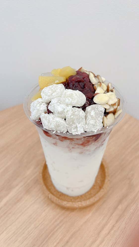 나홀로빙수-옛날 팥 컵빙수 메뉴 사진(네이버)