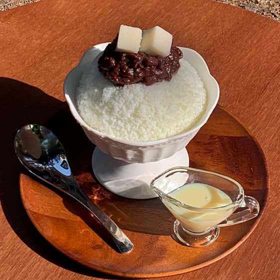 국산팥을 직접 쑤어만든 수제팥빙수 메뉴 사진(네이버)