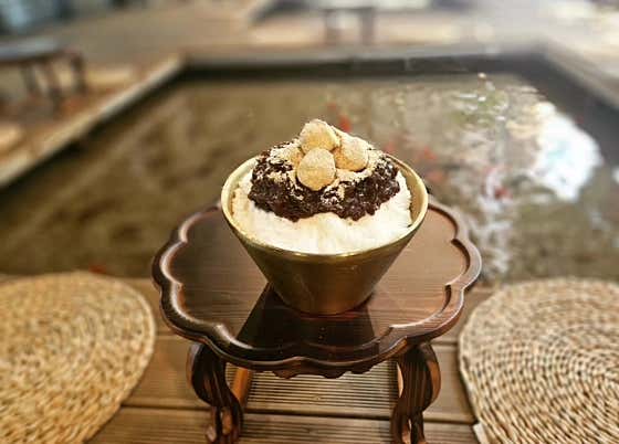 눈꽃인절미 팥빙수 메뉴 사진(네이버)