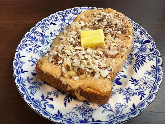 땅콩버터 토스트 메뉴 사진(네이버)