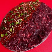 합정 스페샬 반반(생고기육회+뭉티기) 메뉴 사진(네이버)