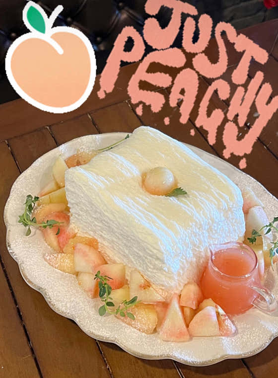 복숭아 실타래빙수 메뉴 사진(네이버)