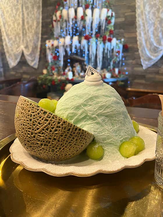 메론실타래빙수 메뉴 사진(네이버)