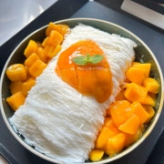 실타래 망고빙수 메뉴 사진(네이버)